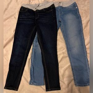Denim Jeggings with Elastic Waist Girls 10/12 Plus 2 pairs